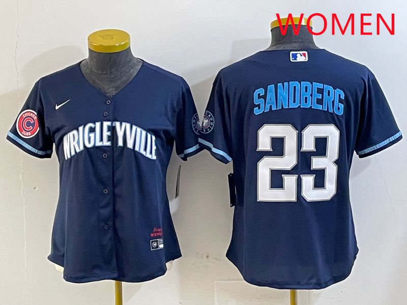 Women Chicago Cubs #23 Sandberg Blue City Edition Game 2025 Nike MLB Jersey style 2->new york mets->MLB Jersey